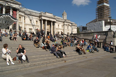 Sitting in Trafalgar Square