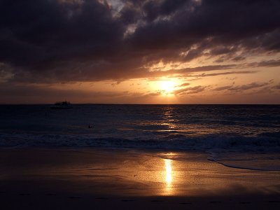 Sunset from Grace Bay Beach 07