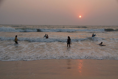 Taking a Dip at Sunset