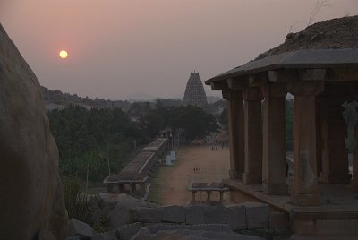 Sunset over Hampi Bazaar