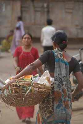 Woman Cleaning Hampi Bazaar