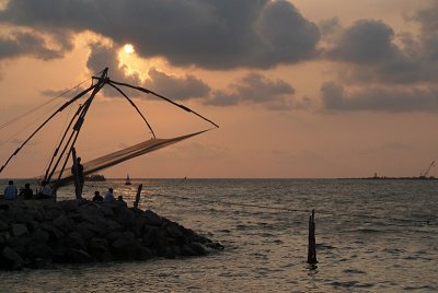 Fishing Nets at Sunset