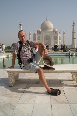 Chris Enjoying the Taj