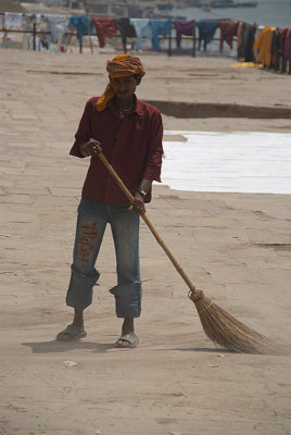 Man Sweeping