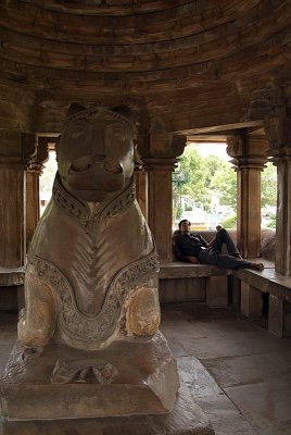 Guarding the Nandi Temple