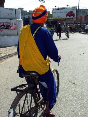 Nihang Singh on a Bike