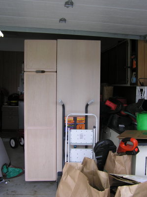 36 inch pantry cabinet side with doors open