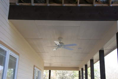 The cedar trim is up on the front porch