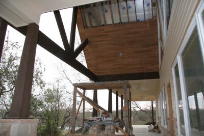 Another view of the wood under the gable