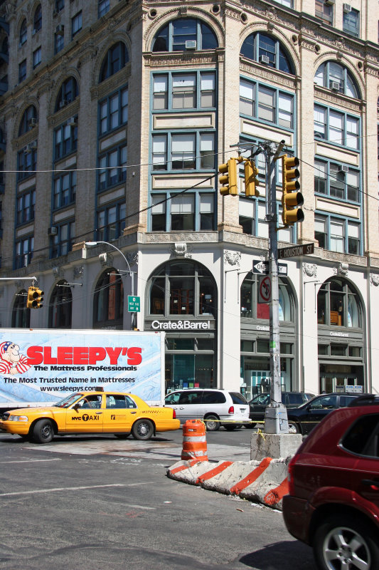 Crate & Barrel at the Cable Building & Sleepys Mattress Delivery Truck