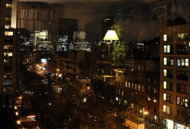 Living Room Reflections & Downtown Manhattan