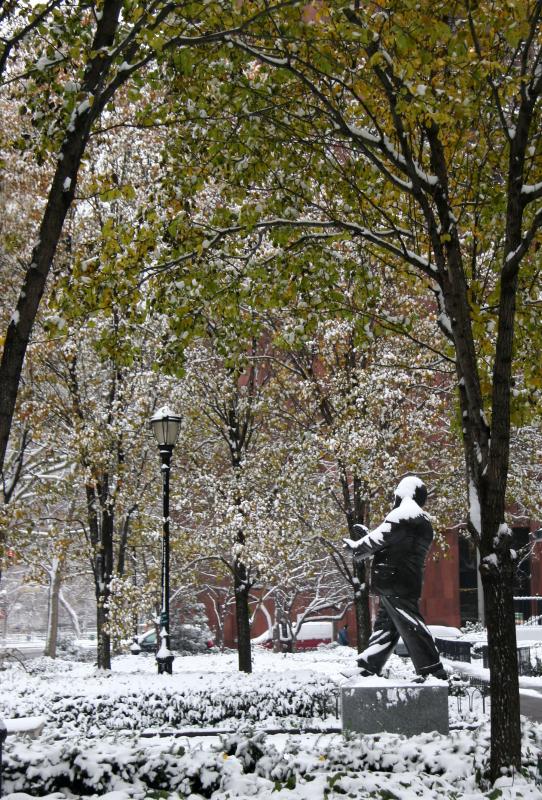 Mayor LaGuardia Statue & NYU Library