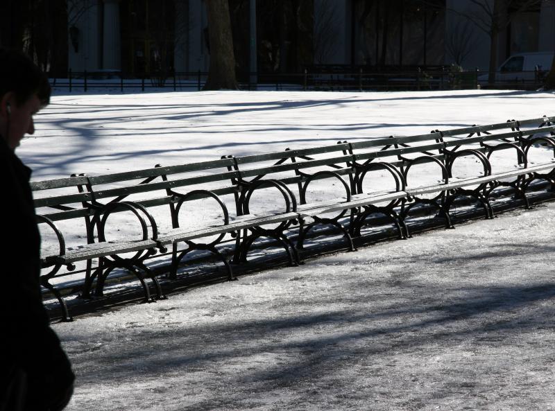 Entering the Picture of Empty Benches