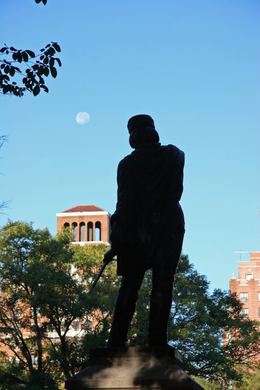 Garibaldi Statue and Morning Moon