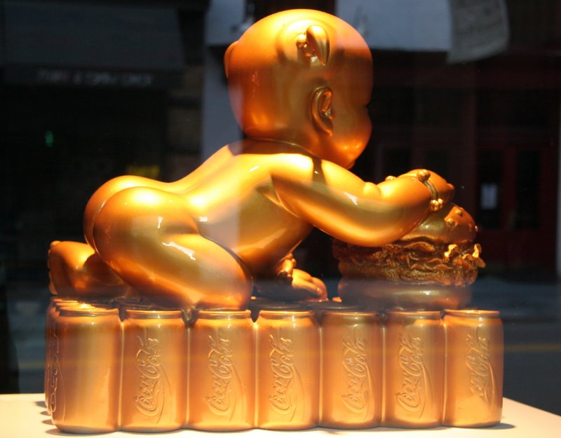 Gold Baby with Coca Cola - SOHO Gallery Window