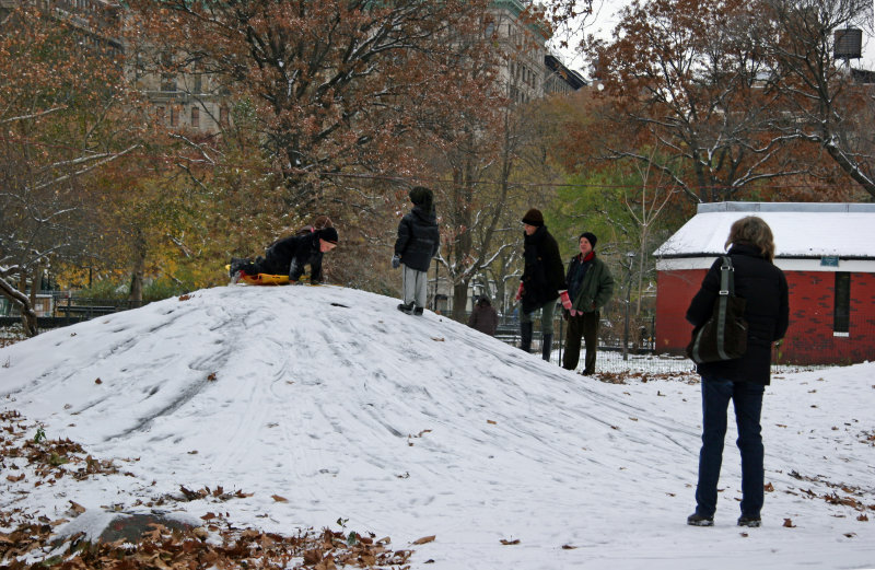 Sledding on the Mounds