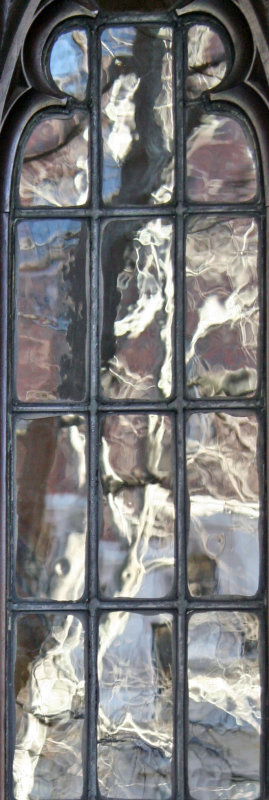 Garden Reflection in the Presbyterian Church Window