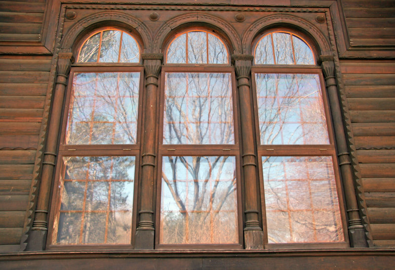 Swedish Cottage Window Reflections