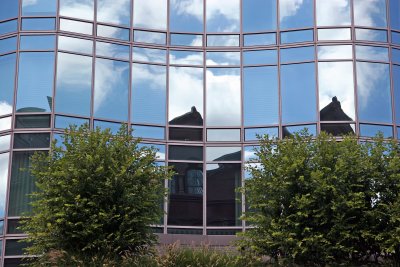 Glass Tower with Reflections