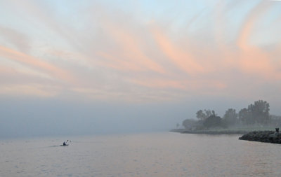 Morning Fog at Sunrise - Kayaking in San Diego Bay