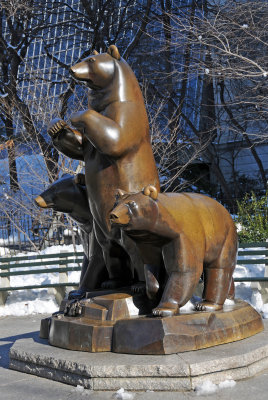 Sculptor Paul Manship's Three Bears at the Metropolitan Museum