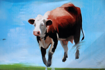 Springtime Frolic - Levitating Cow