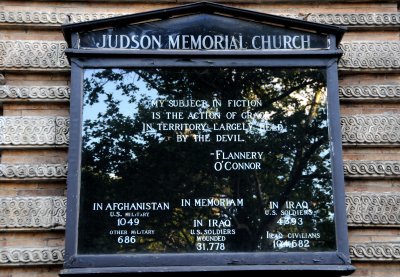 Judson Memorial Church Bulletin Board