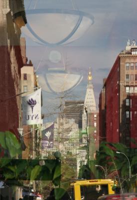 NYU Main Building Window Reflection of University Place