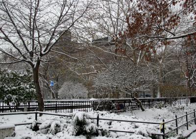 Performance Stage from Washington Square South Path - Northeast View