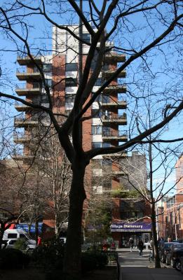 Apartment Building & Shops - West View