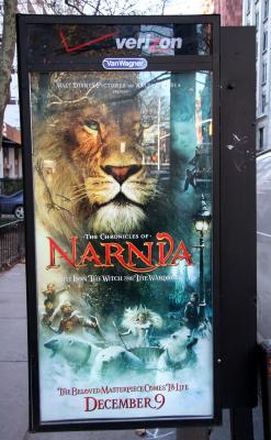 Telephone Booth with Narnia Movie Ad