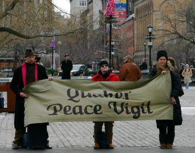 Quaker Peace Vigil at the Washington Square Arch
