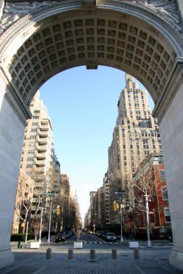 Fifth Avenue - Early Morning under the Arch Nearly Alone