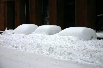 Blizzard of '06' - Buried Cars by NYU Library