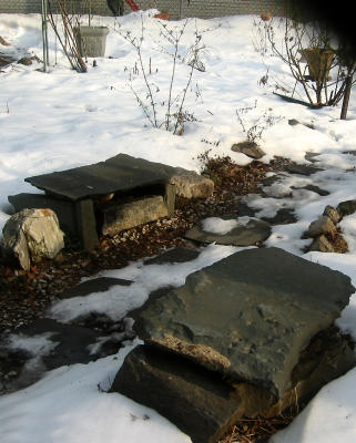 Garden Path Stone Benchs