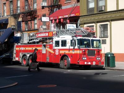 NY Fire Truck Picking Up Groceries for the Fire House