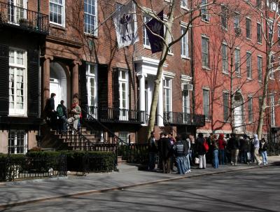 In Line at the  NYU Admissions Center