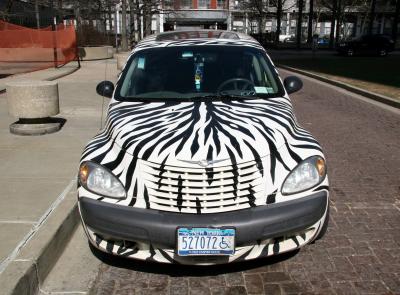 The GirlProps.com Zebra Car