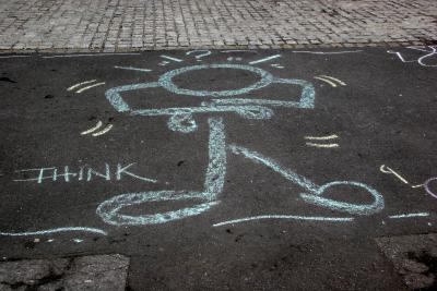 Think Sidewalk Graffiti