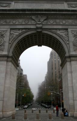 Foggy Morning - Fifth Avenue through the Arch