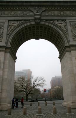 Foggy Morning - South View through the Arch