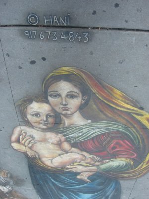 Sidewalk Painting - Mother & Child