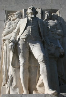 Arch with Civilian George Washington Statue
