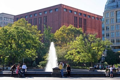 Fountain Plaza & NYU Library