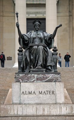 Alma Mater on Low Library Steps
