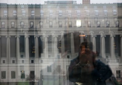 Self Portrait - Butler Library Reflected in Low Library Window