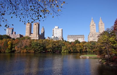 Fall Foliage, Central Park West Skyline & the Lake from the Ramble