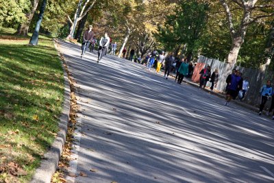 Bicylists & Runners on CPW Roadway