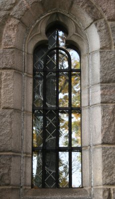 Cloister Window with Park Reflection