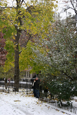 Northwest View with Fall Foliage & Snow